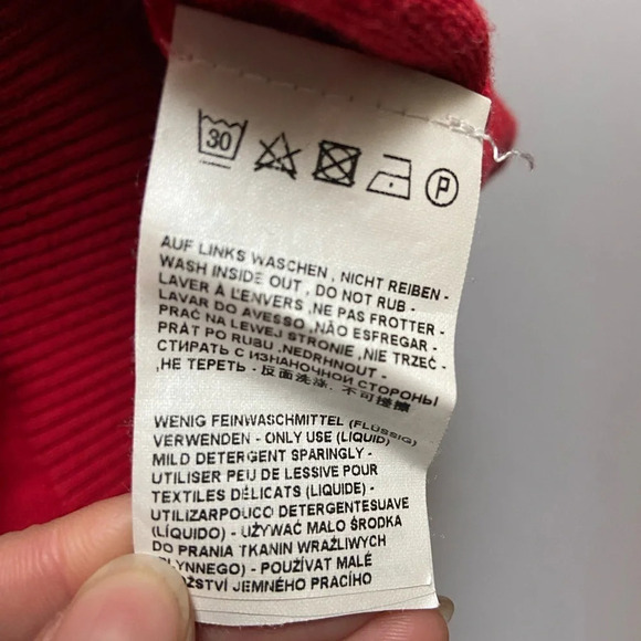 Brax Pima  cotton v neck red v neck sweater Sz M - Picture 7 of 12